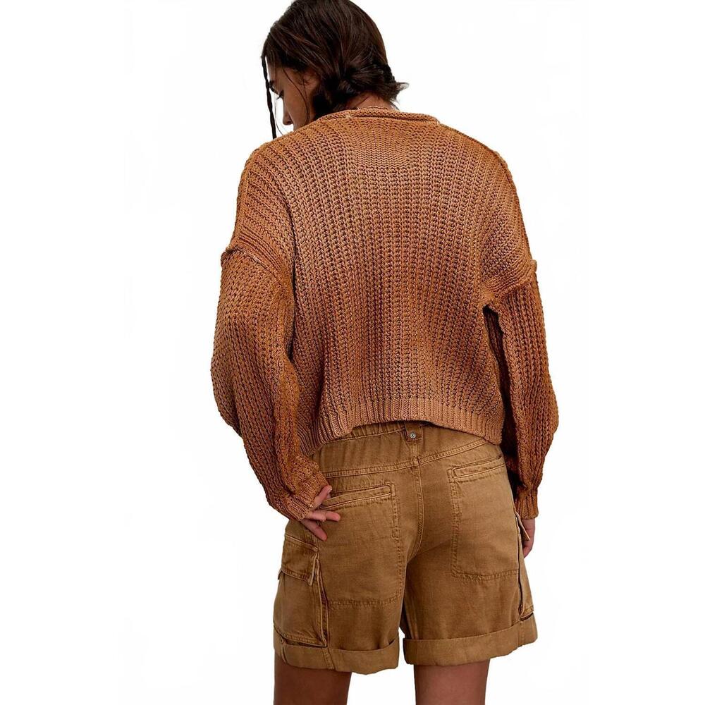 NEW FREE PEOPLE frankie washed short in iced coffee - Picture 4 of 4